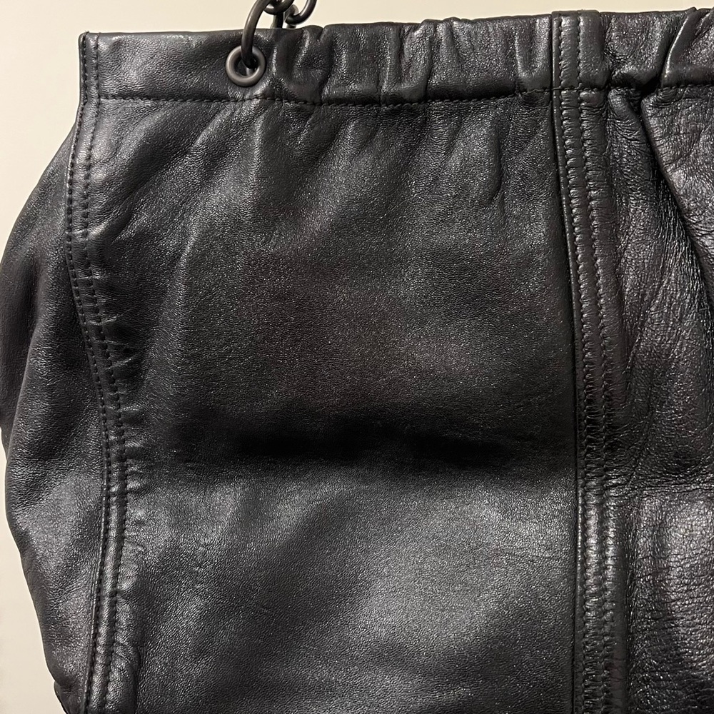 Bottega Veneta Black Leather Tote – Vintage / Intrecciato Handles – 17” - Picture 7 of 16